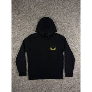 Fendi Monsters Motif Crew Neck Hoodie Black Size Large